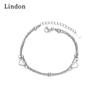 Lindon Zircon Bracelet Jewelry Geometric Bead Chain Link Bracelets Fashion Fine Wedding Gift for Girlfriend Women