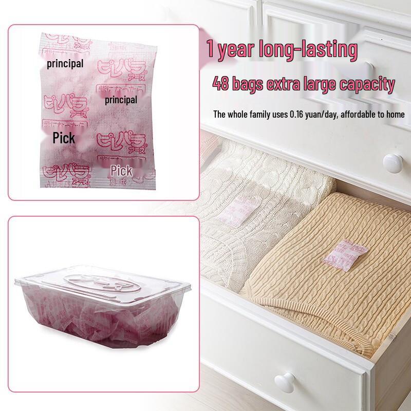 Moisture-proof Japanese Camphor Balls: Dehumidifying, scent-boosting, and anti-mold for wardrobe, clothes, kitchen, and moth/insect protection.