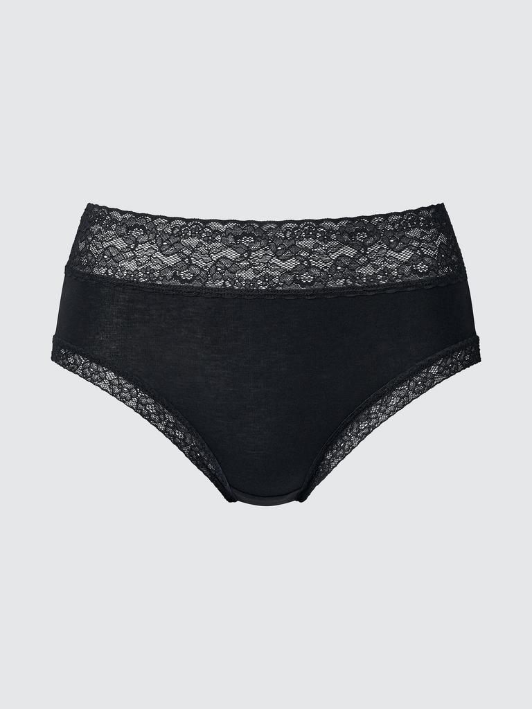 Uniqlo Япония Мягкие Модальные Шорты Просто Талия Широкое Кружево