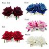 Festival Bridesmaid Hair Jewelry Red Rose Hairpin Bridal Flower Hair Comb Wedding Accessories