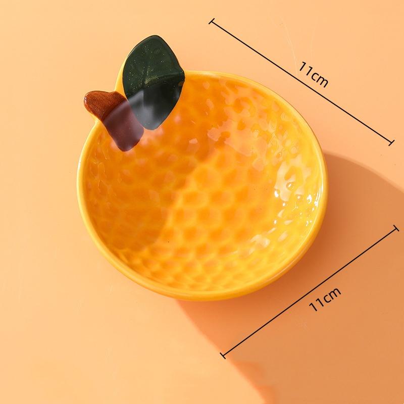 BRCartoon Fruit Platter Candy Bowl Porcelain Sauce Dish Orange Seasoning Appetizer Tableware Dipping Sauce Seasoning Small PlatesEY