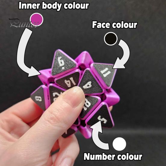 Squishable D20 Fidget Dice Portable Travel 3D Printed Dice Sensory Toy Multi-sides Gaming Dice Prop Adults Family Night Party Board Game Prop