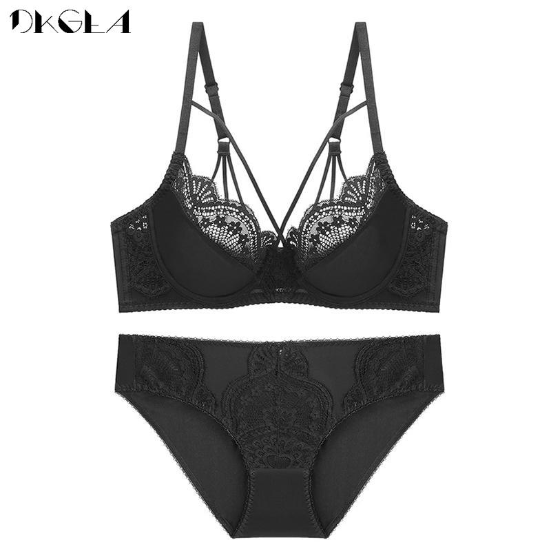 DKGEA Sexy Underwear Set Plus Size Brassiere Ultrathin