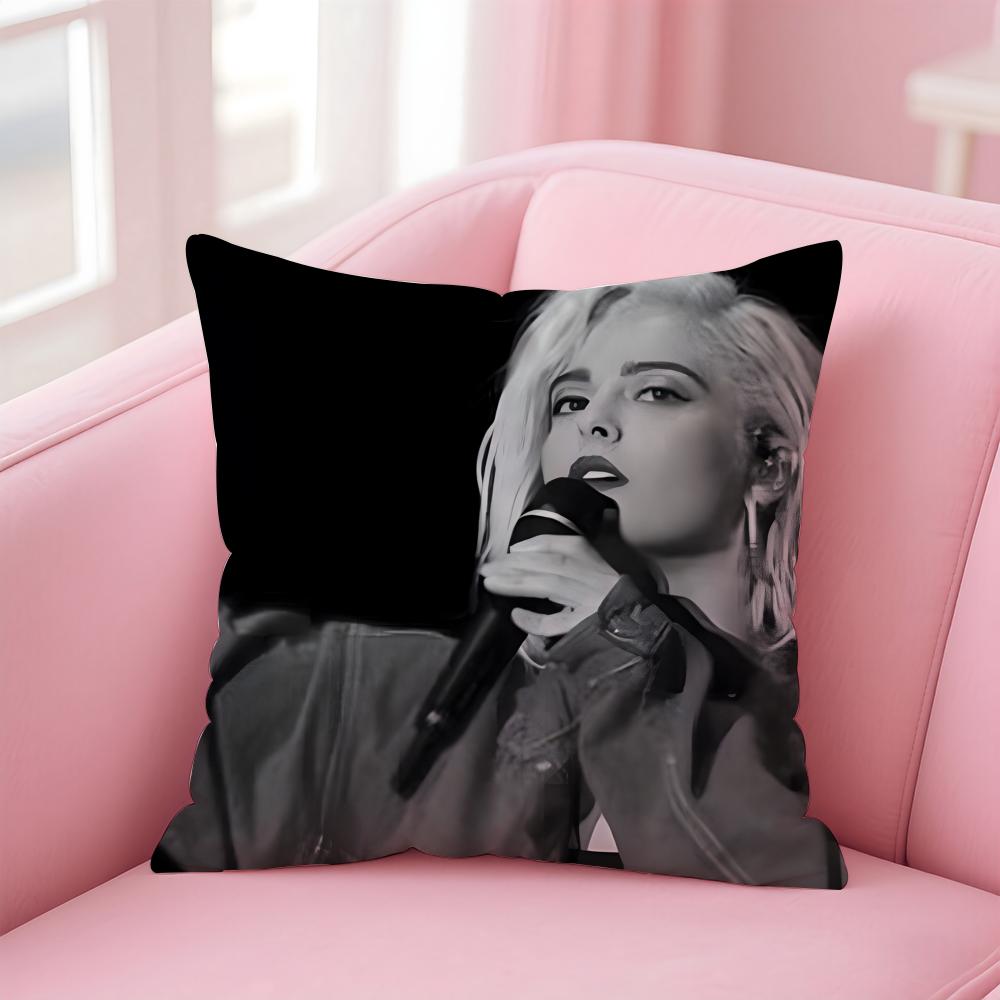 Pop American Singer BBebe Rexha Cushion Cover Pillowcase Short Plush Invisible zipper Room Sofa Cushion Cover
