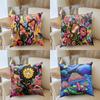 45x45cm Psychedelic Mushroom Pillowcase Plant Floral Eye Art Design Suitable for Bedroom Room Home Decoration Sofa Cushion Cover