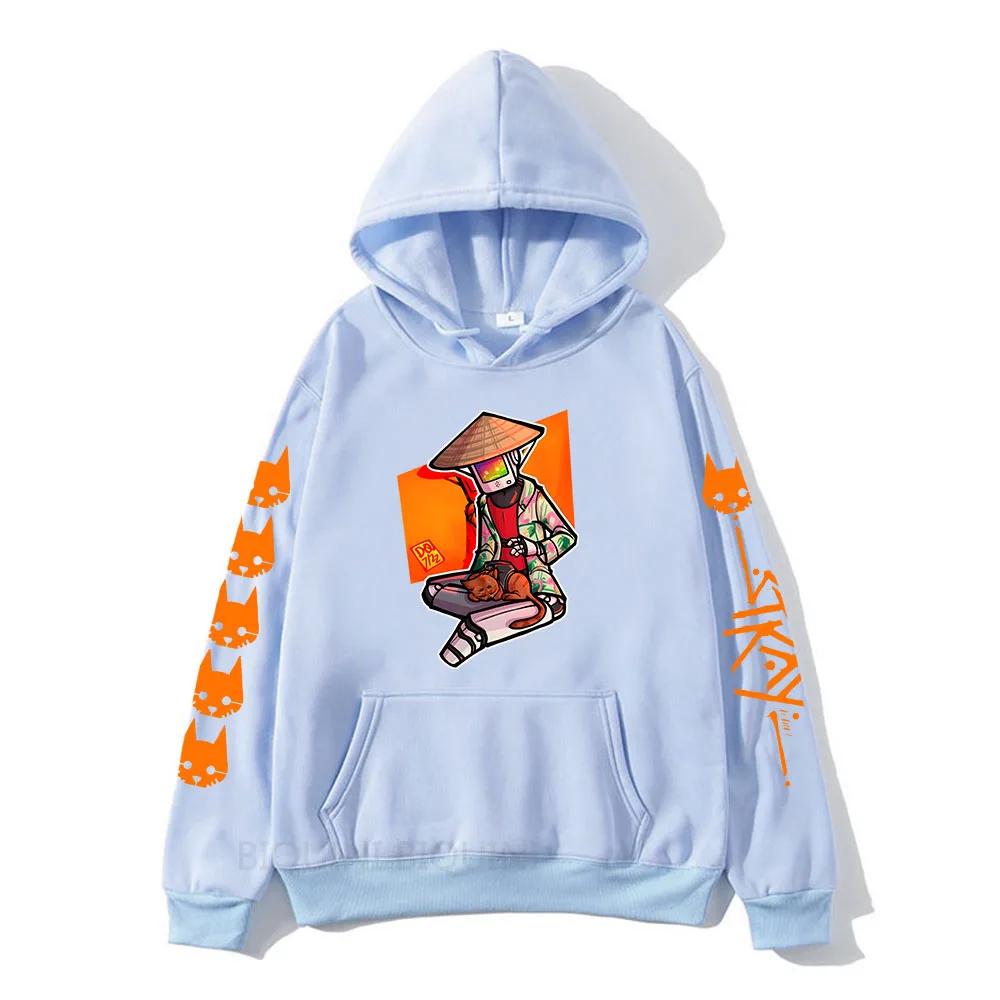 Толстовка с капюшоном Stray Game Cat and Momo Kawaii с мультяшным принтом, мужская/женская повседневная толстовка с длинным рукавом, осенний свитер StrayGame