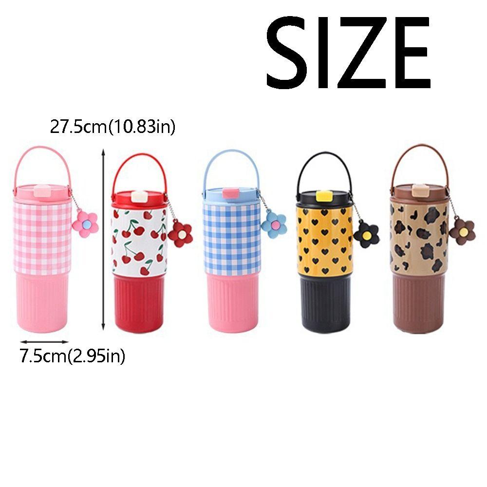 Portable Outdoor Insulated Mug Creative Coffee Tumbler with Handle Drinking Straw Cup Kitchenware