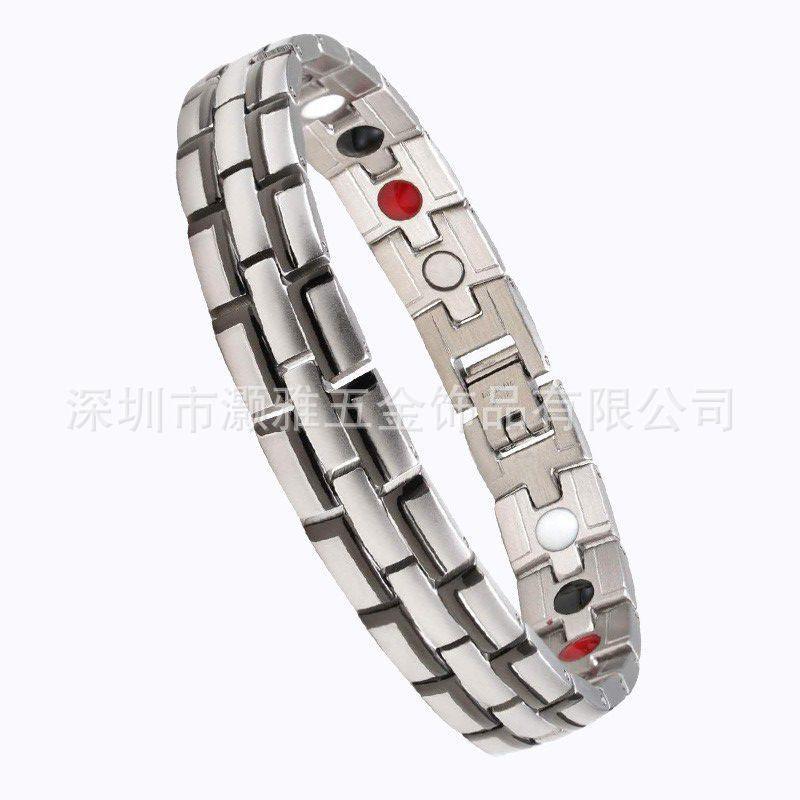 Adjustable Titanium Steel Bracelet With 18K Gold Vacuum Plating Geometric Dual 7 Design Unisex Fashion Jewelry