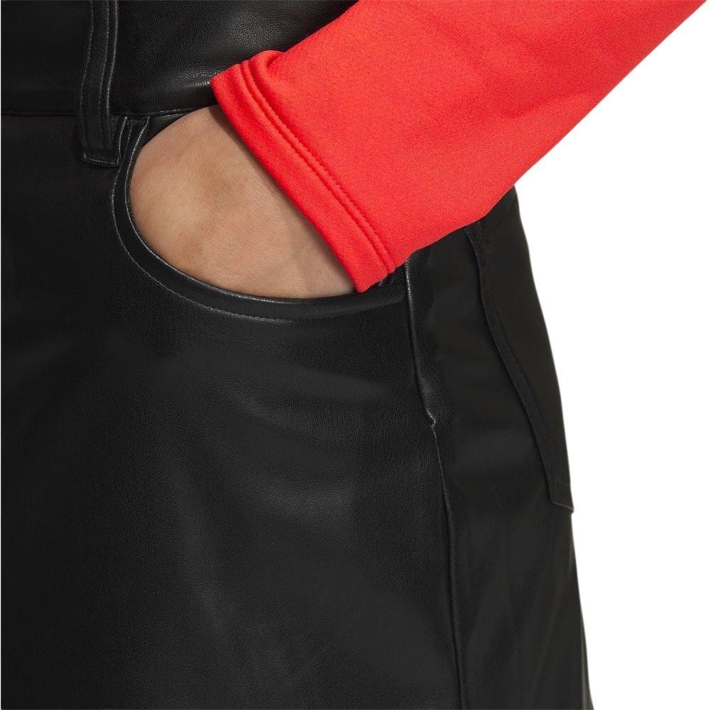 (WMNS) adidas Fake Leather Skirt Asia Sizing 'Black' Women's HZ6093