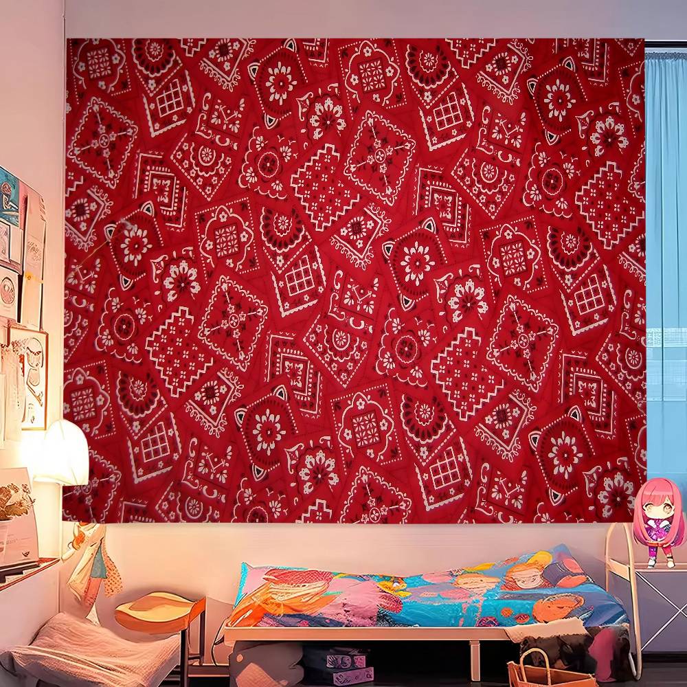 Bandana Pattern Hanging Bohemian Tapestry Bohemian Wall Tapestries Mandala Kawaii Room Decor