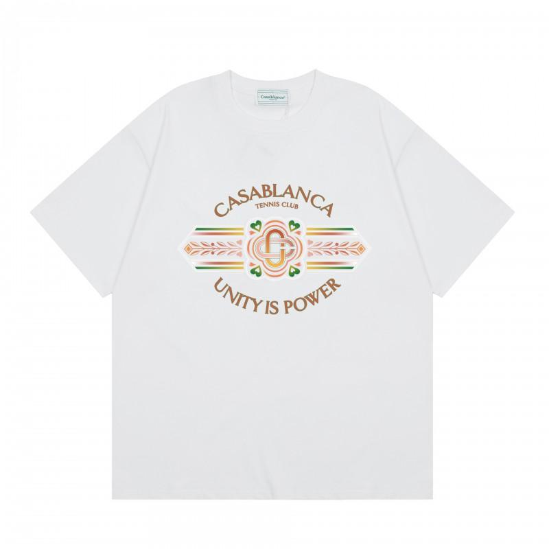 Casablanca Streetwear T-Shirt Men Women Loose Fit Short Sleeve Casual Tee High Street Style