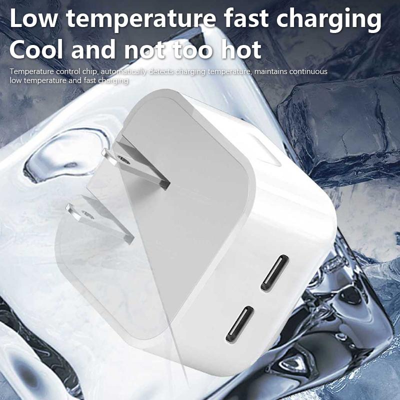 Зарядное устройство USB Type-C 50 Вт, двойное PD, портативное, USB-C, поддержка быстрой зарядки Type-C PD для iPhone 15 14 13 12 Pro Max 11 X, планшета