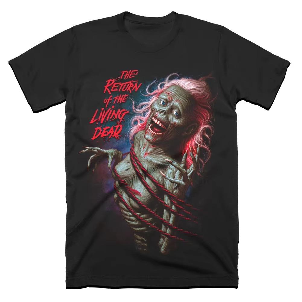 The Return of The Living Dead T-Shirt Men 80s Zombie Horror Graphic Short Sleeve Streetwear Lo