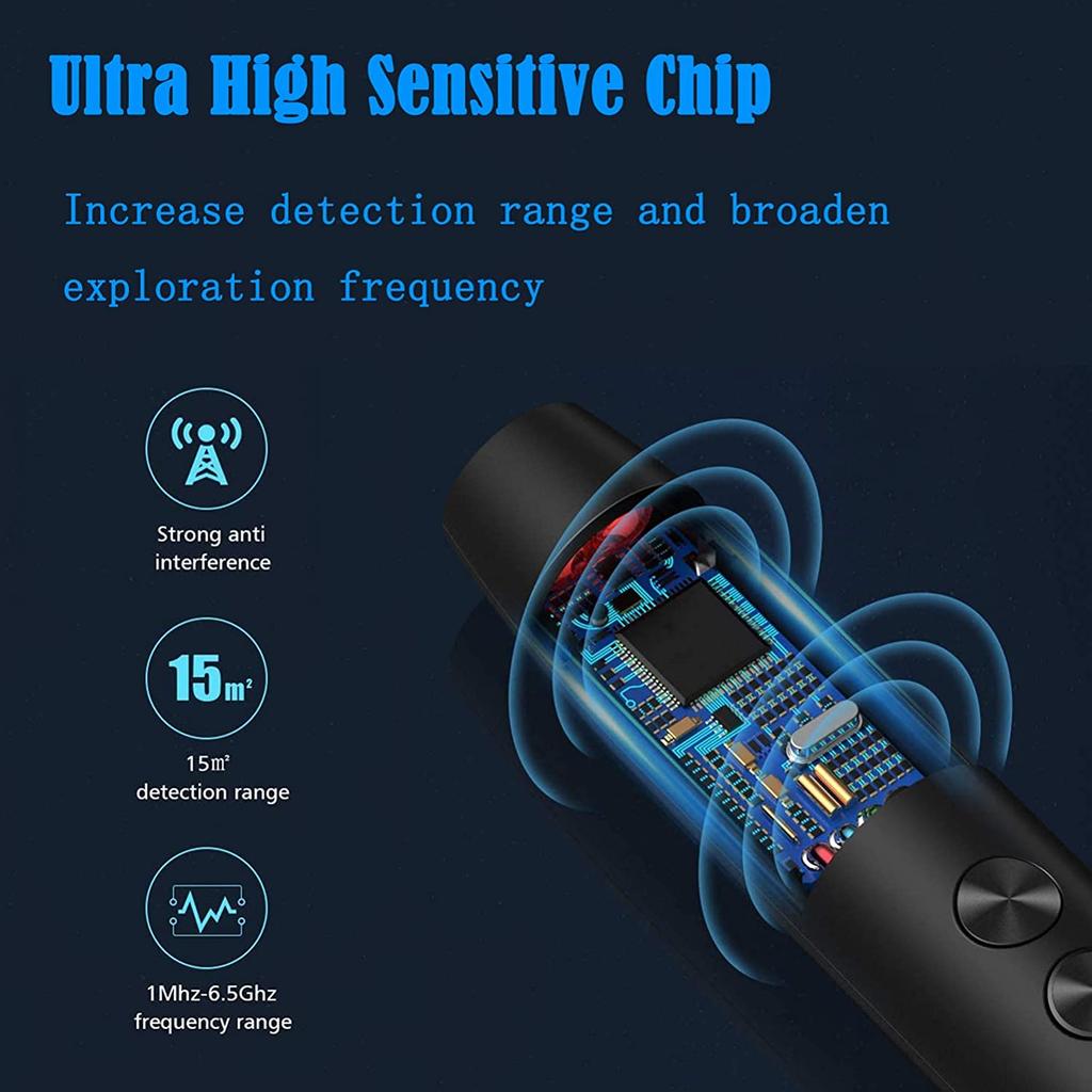 Anti Spy Detector for Wireless Audio/Video Hidden Camera Detectors Bug Detector, Privacy Protector, 5 Levels Sensitivity,Portable Pen Shape, for Home
