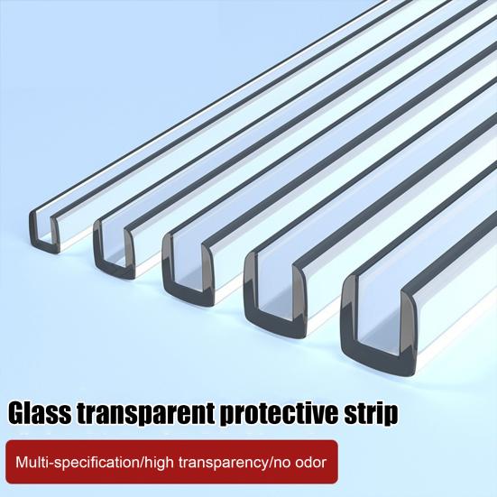 300CM U-Shaped Transparent Table Edge Protector Anti-collision Strip Cabinets Furniture Glass Edge Protection Corner Clear
