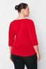 Women's Fashion New Plus Big Size Blouse Black Sweetheart Neckline Fitted Knitted Blouse