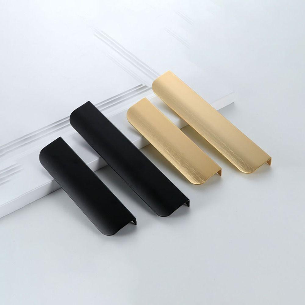 Black/gold/grey Hidden Cabinet Handle Space Aluminum Wardrobe Long Handle Arc Door Handle Cupboard