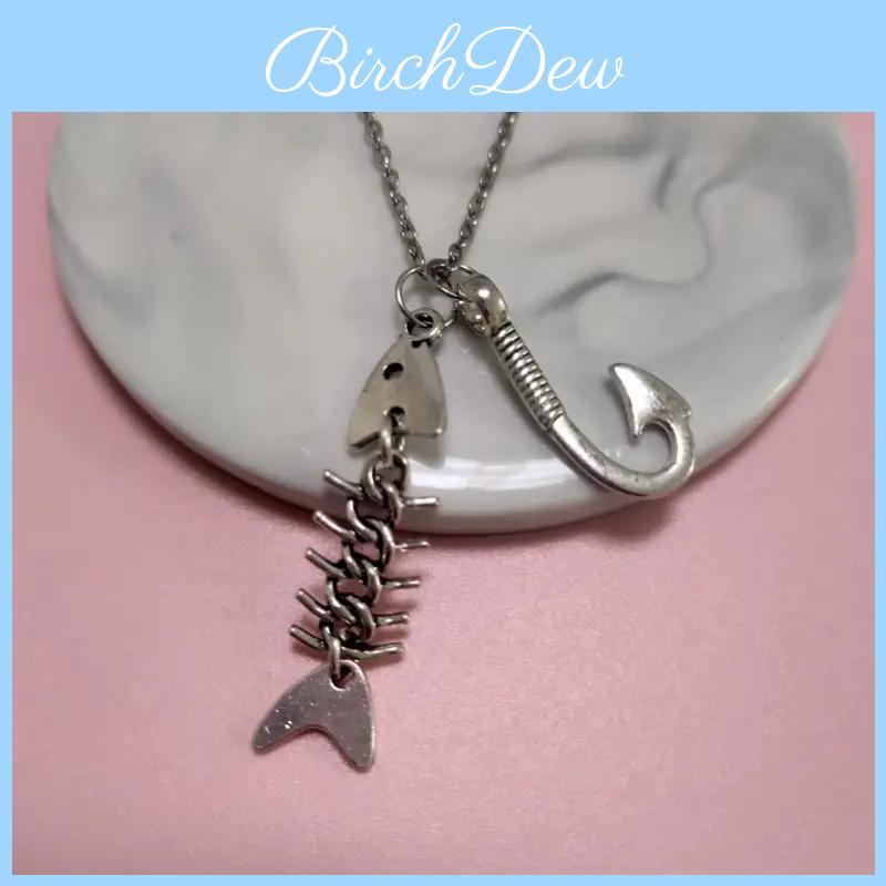 Минималистичное серебряное ожерелье "Рыбья кость" с подвеской-луной для повседневной носки и любителей моды