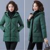 Women's Winter Plus Size Thickened Padded Short Top Warm Zip Section Jacket