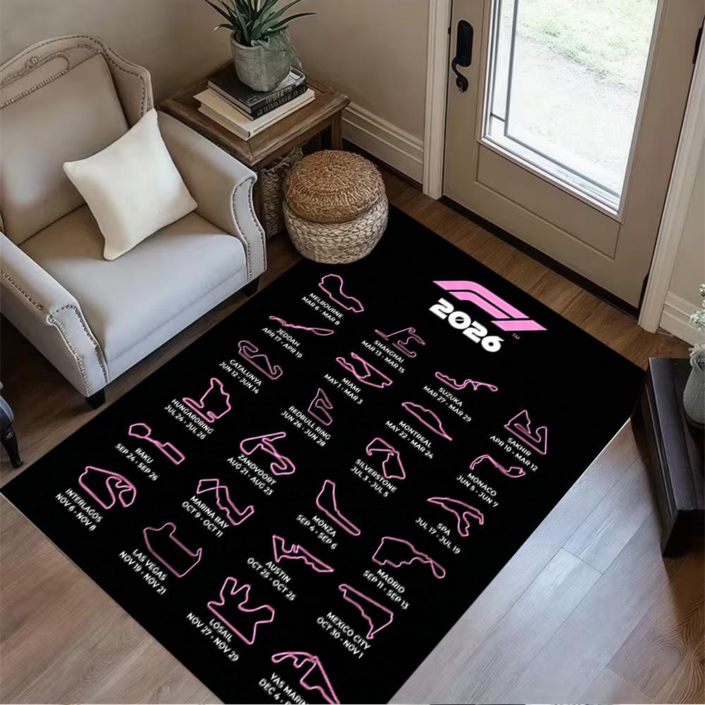 Formula Calendar Area Rug Suitable for Entryway Balcony Dormitory Kitchen Antislip Carpet Decorate Offices