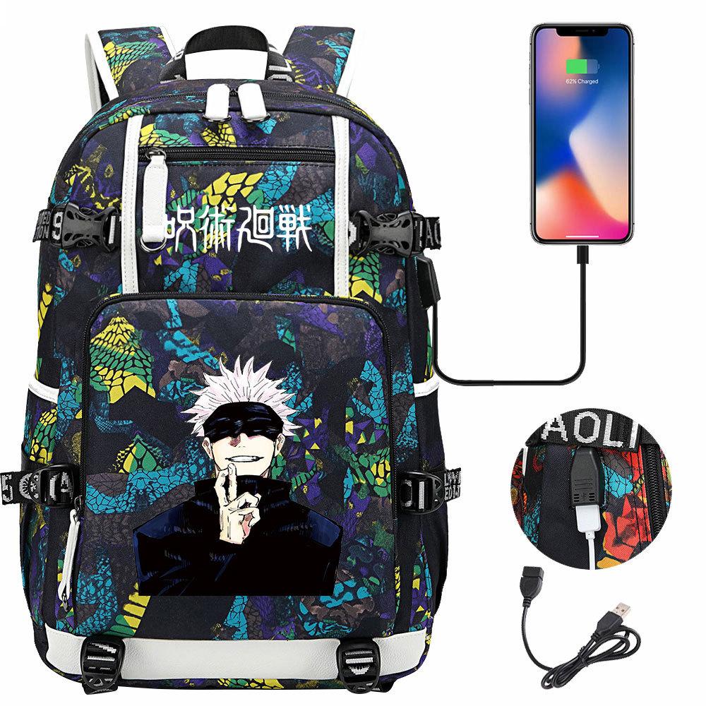 Рюкзак с USB-наушниками с принтом Jujutsu Kaisen