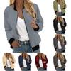 Women's Outerwear Long Sleeve Casual Zipper Tops Cardigan Shirt Slim Jacket For Women