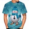Cute 3D Printed Christmas Pattern Men's Fashionable Casual Short Sleeved Round Neck T-shirt