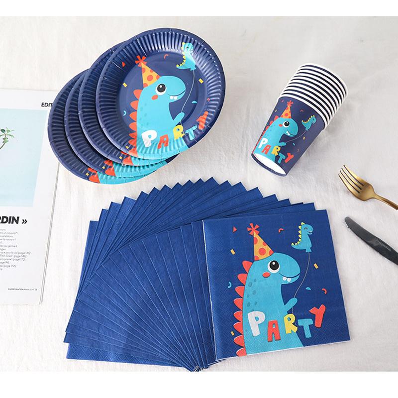 21PC Dinosaur Birthday Party Set Tableware Decorations Paper Plate& Cup Favours Child Kid Party Supplies