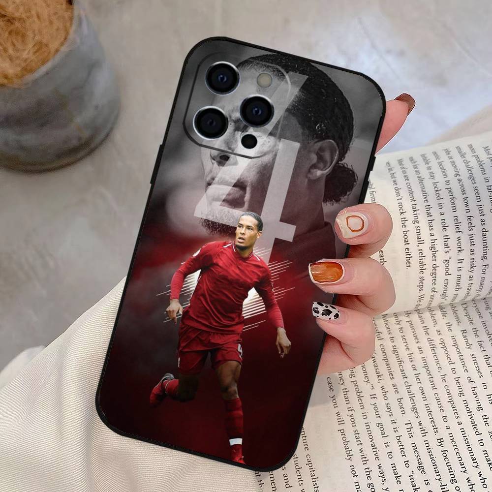 ФУТБОЛ V-Вирджил ван Д-Дийк Чехол для телефона для iPhone 17,16,15,14,13,12,11 Plus,Pro Max,XS,Мягкий силиконовый черный чехол