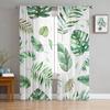 Tropical Plants Sheer Window Curtains for Living Room Girl Bedroom Tulle Curtains Kitchen Veil Chiffon Drapes