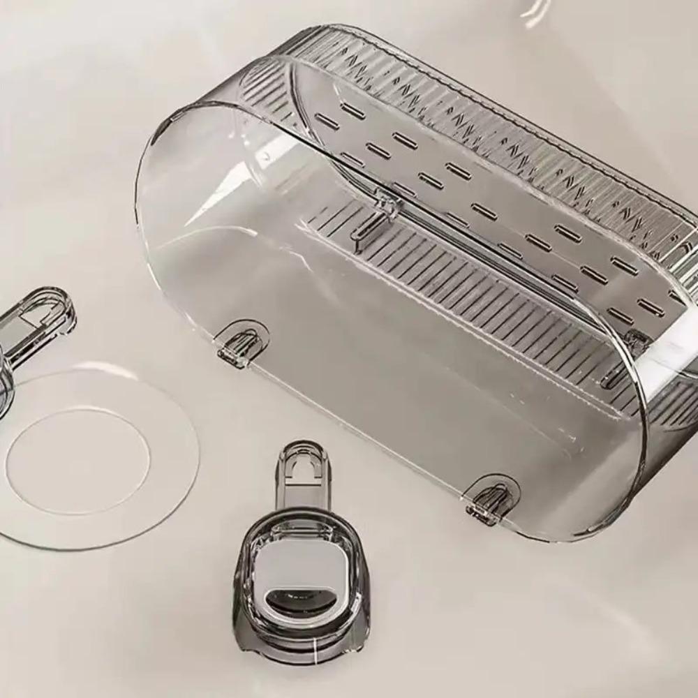 Transparent Suction Cup Shower Rack Wall Mounted Shower Rack Kitchen Storage Basket for Home