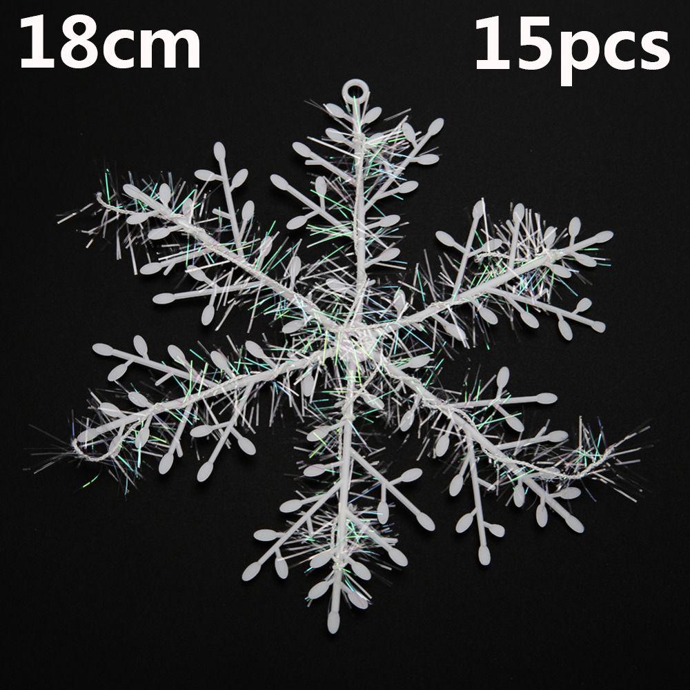 Fashion Wedding Supplies Plastic Snowflake Decoration Hanging Ornaments Xmas Decor Christmas Tree