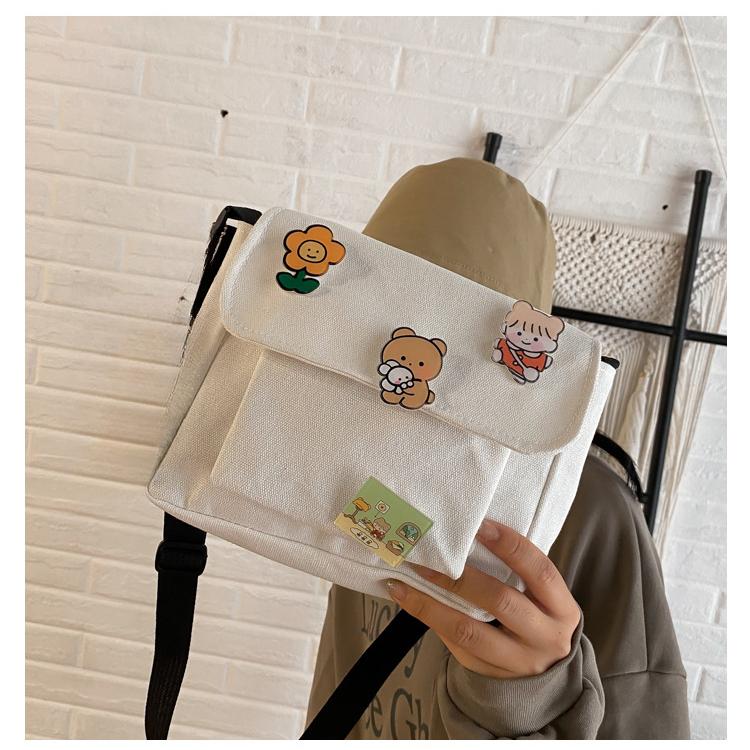 Милая холщовая маленькая сумка, женская диагональная сумка в стиле Харадзюку, дикая студенческая сумка на плечо для девочек, сумки для женщин