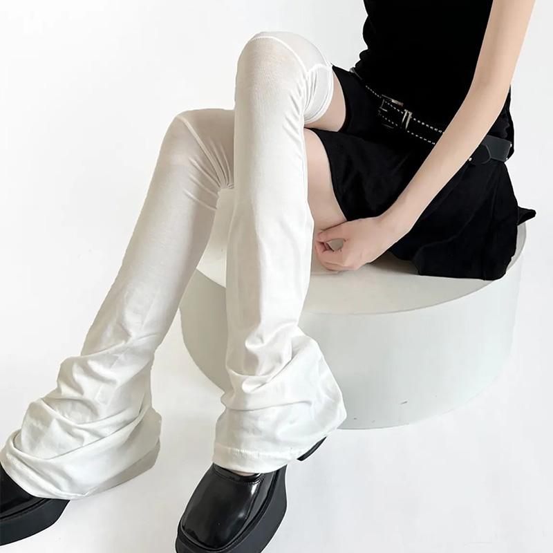 Japanese Lolita Over Knee High Sock Harajuku 60cm Long Leg Warmers Women Stockings Fashion Black White Cotton Boot Cover Socks