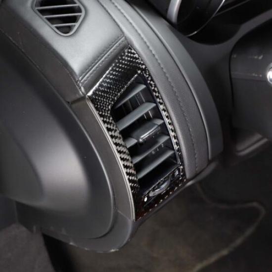 Black Carbon Fiber Side Air Vent Frame Trim Cover For Jaguar F-TYPE 2013-
