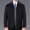 Autumn and Winter Woolen Woolen Jacket Men's Lapel Middle-aged and Elderly Dad's Short Thickened Jacket Loose Cashmere Jacket