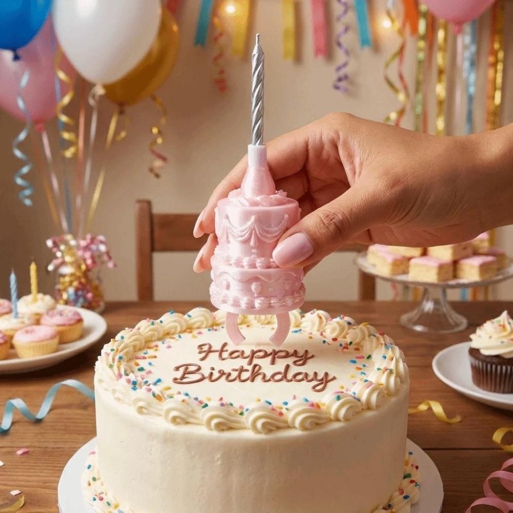 Silk Finish Cake Ring Candle Holder 3D Mini Cake Candle Ring Birthday Candle Ring Cake Topper