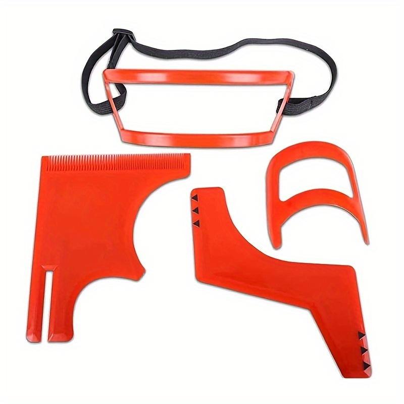 4 шт. мужские расчески для бороды, триммеры для волос, пластиковые мужские расчески для укладки бороды, косметический инструмент для волос, шаблоны для стрижки бороды, линейка