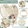 Wooden Wedding Guest Book with Storage Box Heart Guest Book Wedding Reception Personalized Nuptial Attendee Board Decorations