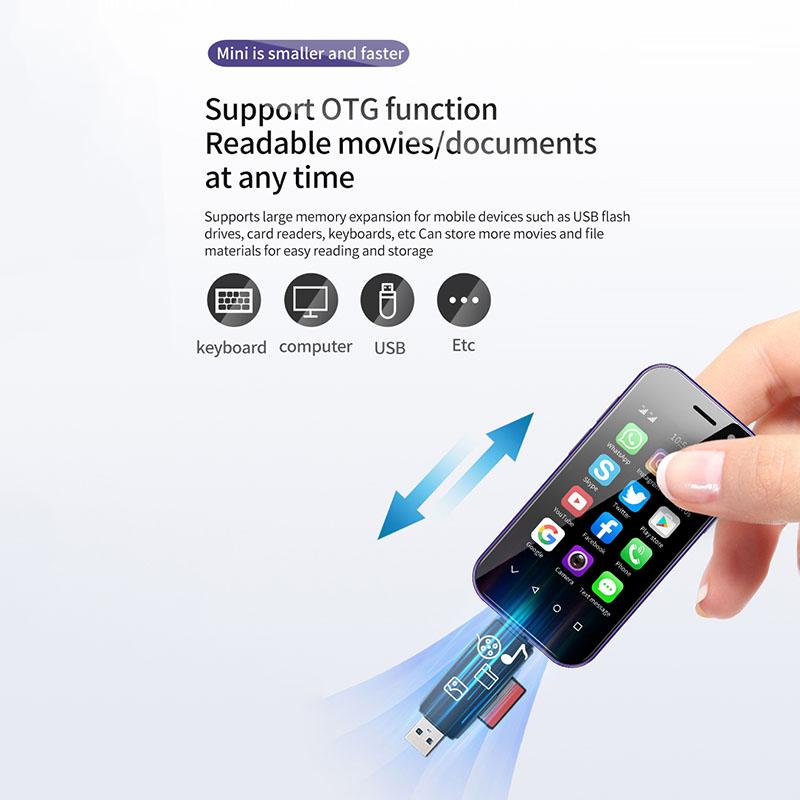 Soyes Маленький смартфон XS14 PRO 4G 3,0-дюймовый четырехъядерный процессор Android 9.0 2 ГБ/3 ГБ ПЗУ 16 ГБ/32 ГБ/64 ГБ 2600 мАч Face ID Type C OTG мобильный телефон с двумя SIM-картами