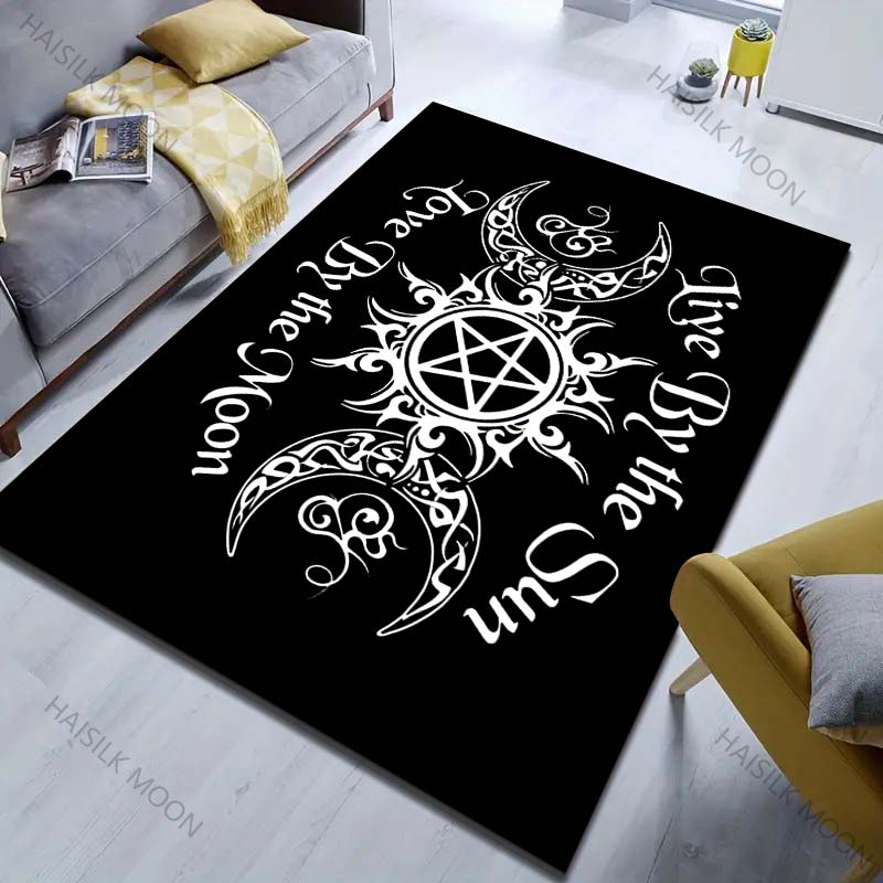 1PC Sun and Moon Divination Pattern for Carpet Living Room Bedroom Bedside Floor Mat Home Decor Room Area Rug Large Size