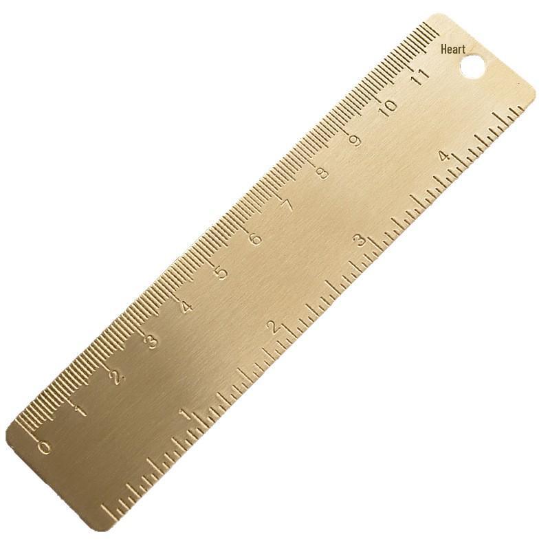 15cm/12cm Brass Ruler Set: Vintage Bookmark & Stationery Tool for Office and Students
