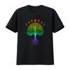 Bohemian Psychedelic Tree of Life Moon Phase Rainbow Gradient Print Casual T Shirt vintage Washed Unisex Stretched Stylish