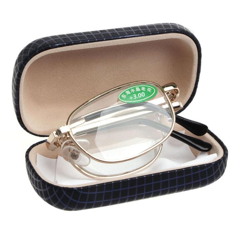 Складной металлический полнокадровый футляр для очков для чтения, очки от +1,00 до +4,00, 1 комплект