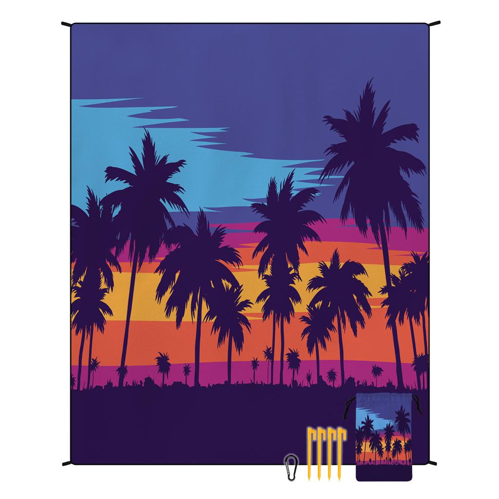 Turkish Summer Large Sand Proof Waterproof Windproof Polyamide Jacquard Beach Blanket Hoodie Custom Logo Sand-Free Picnic Mat