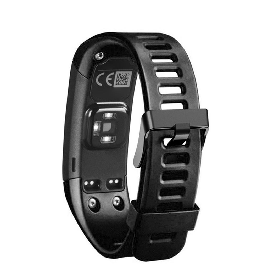 Сменный силиконовый спортивный браслет ремешок на запястье для Garmin Vivosmart HR (черный)