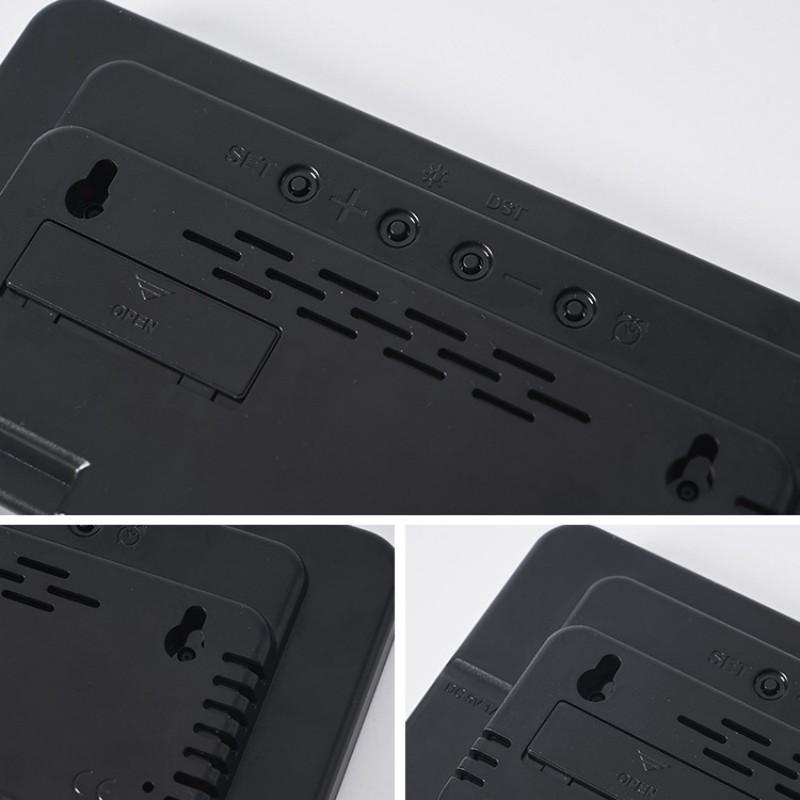 Настенные часы с большим экраном для гостиной, цифровые часы с голосовым управлением, повтором температуры, отображение даты, USB 12/24H, настольные светодиодные часы