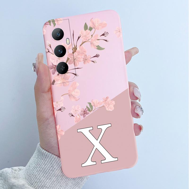 Чехол для Realme C65 4G Мягкий силикон Цветы Печать букв Защитная задняя крышка для Realme C 65 RealmeC65 RMX3910 Чехлы для телефона