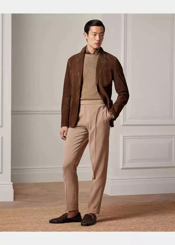 Men Coat Handmade Casual Formal Party Stylish Brown Pure Suede Leather Blazer