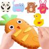 Educational Sewing Toys for Kids - Animal Canvas Puzzle, DIY Handmade Craft Kit for Beginners, Gift for Girls & Boys Ages 6+